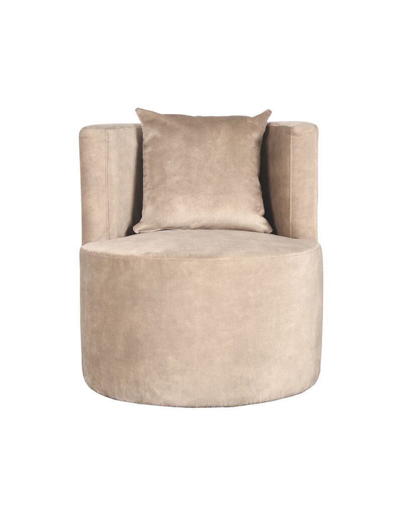 LABEL51 LABEL51 Fauteuil Evy - Zand - Velours - 65 cm