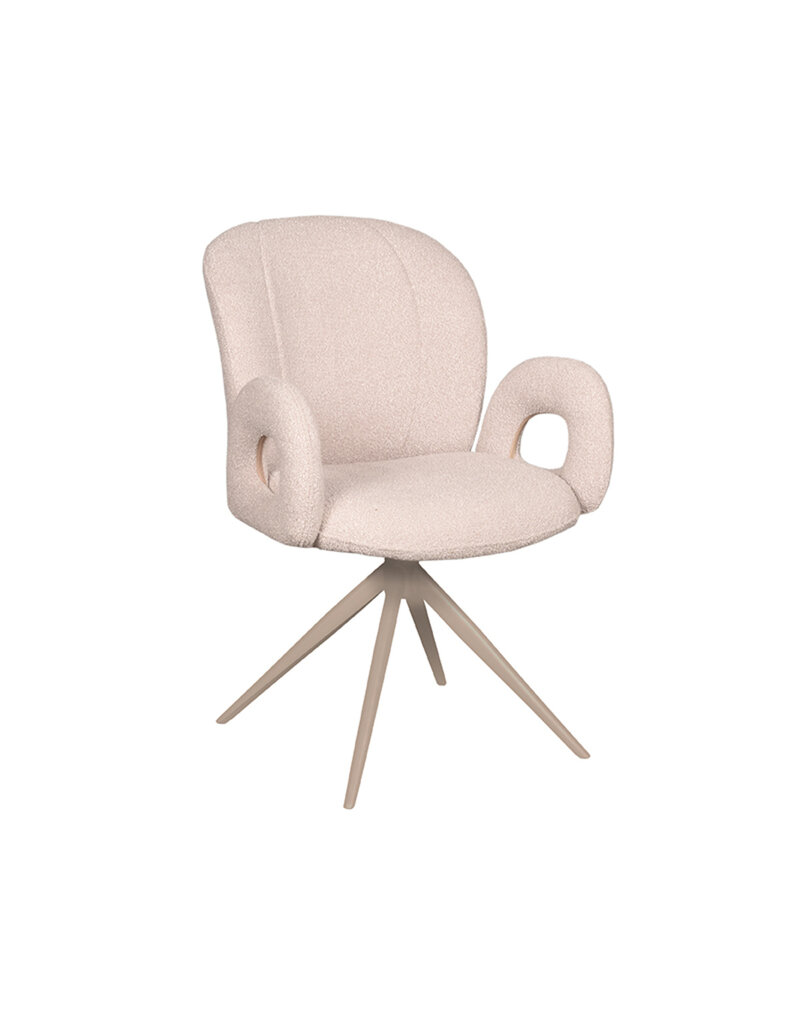 LABEL51 LABEL51 Eetkamerstoel Neo - Naturel - Boucle - Taupe Onderstel