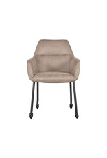 LABEL51 LABEL51 Eetkamerstoel Lenny - Taupe - Microfiber