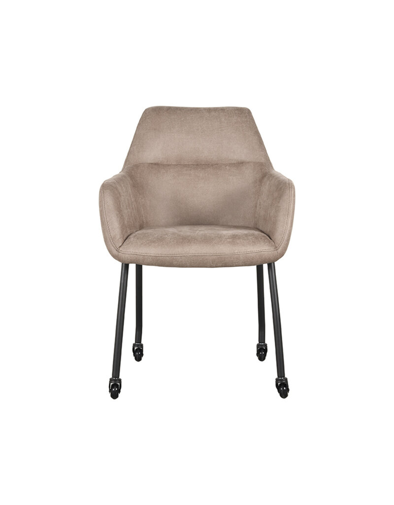 LABEL51 LABEL51 Eetkamerstoel Lenny - Taupe - Microfiber