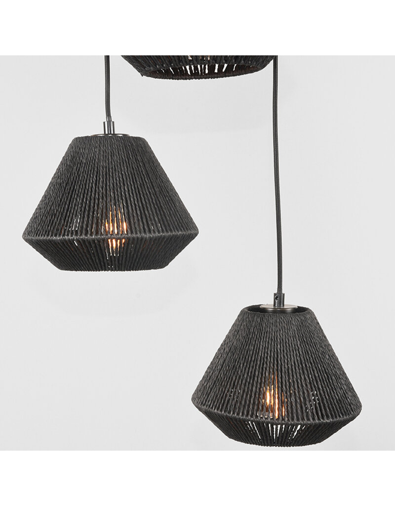 LABEL51 LABEL51 Hanglamp Ibiza - Zwart - Jute - 3-Lichts