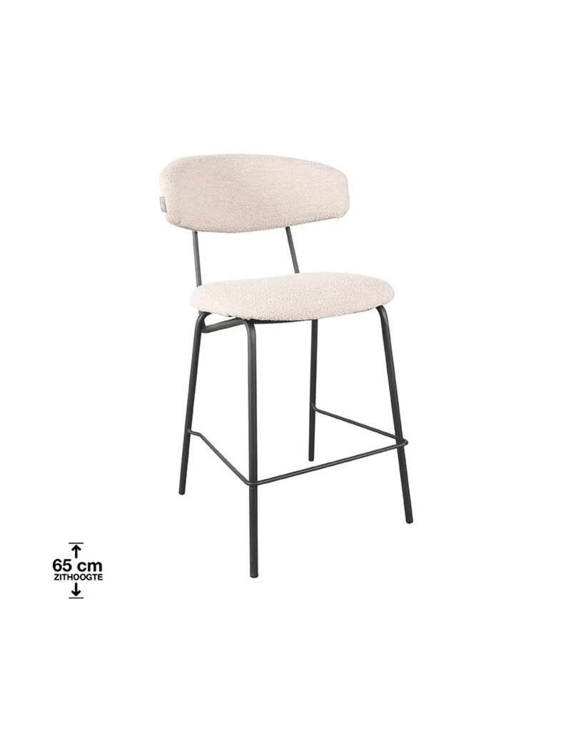 LABEL51 LABEL51 Barkruk Zack - Naturel - Boucle - Zithoogte 65