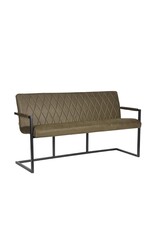LABEL51 LABEL51 Eetkamerbank Denmark - Army green - Microfiber - 155 cm