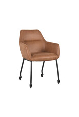LABEL51 LABEL51 Eetkamerstoel Lenny - Cognac - Microfiber