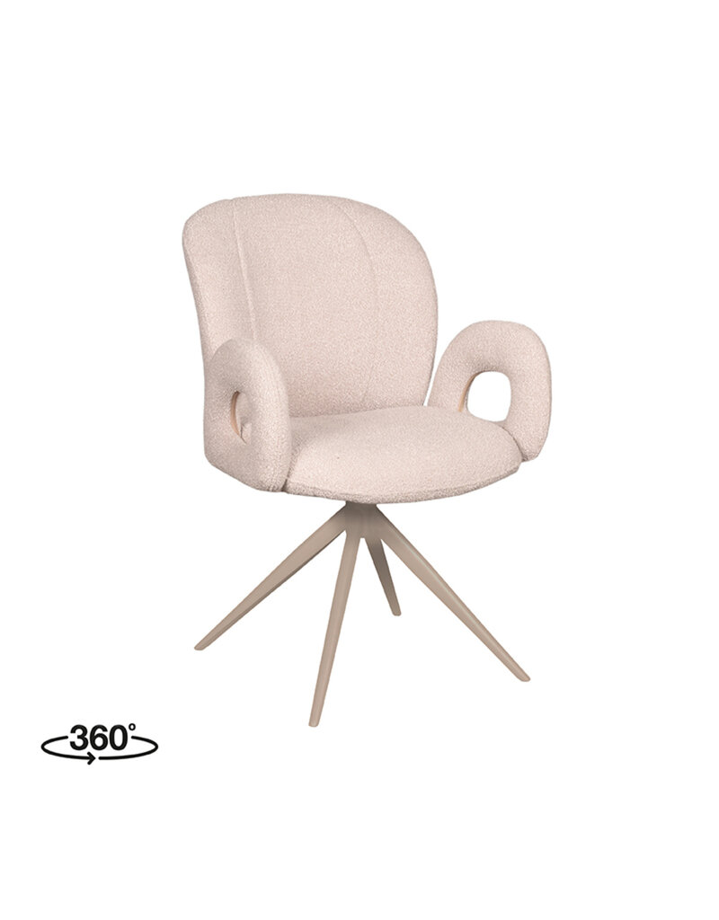 LABEL51 LABEL51 Eetkamerstoel Neo - Naturel - Boucle - Taupe Onderstel