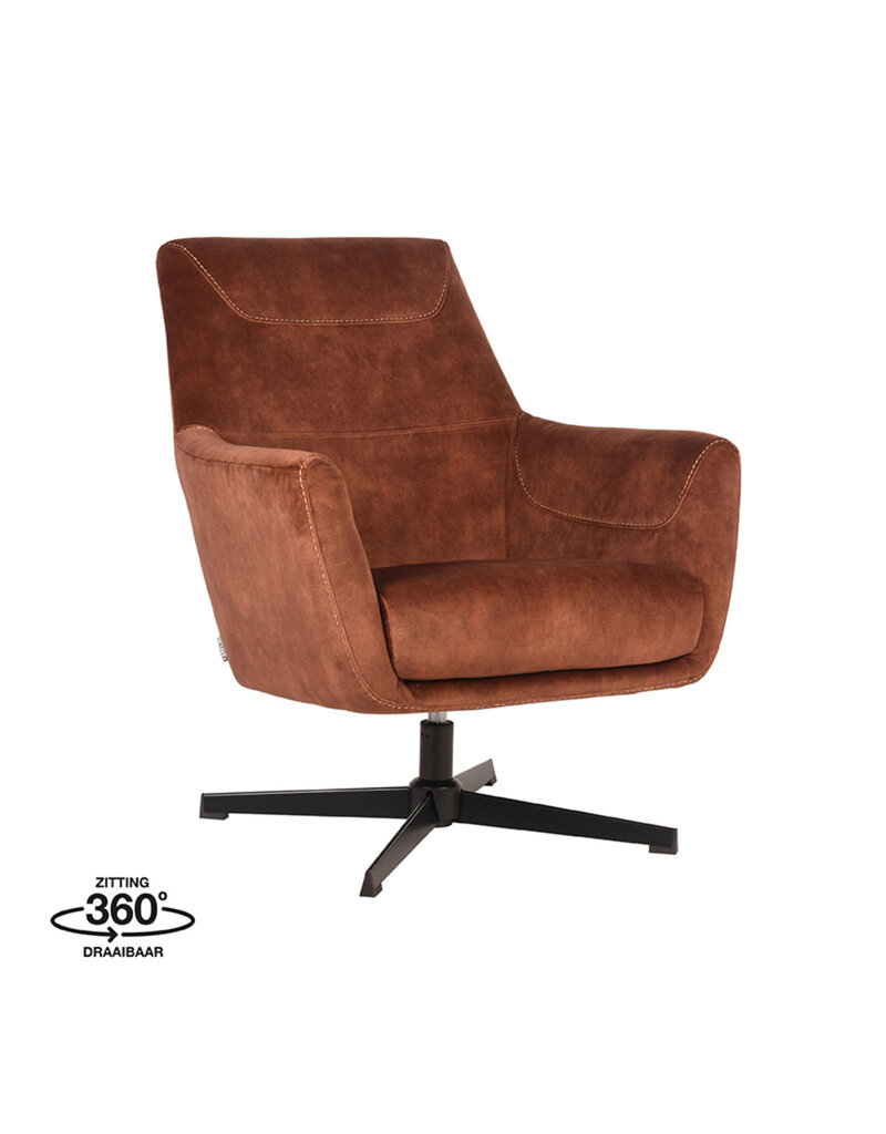 LABEL51 LABEL51 Fauteuil Toby - Rust - Velours