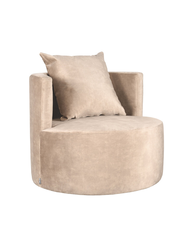 LABEL51 LABEL51 Fauteuil Evy - Zand - Velours - 90 cm