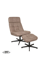 LABEL51 LABEL51 Fauteuil Alvar - Taupe - Boucle - Incl. Hocker