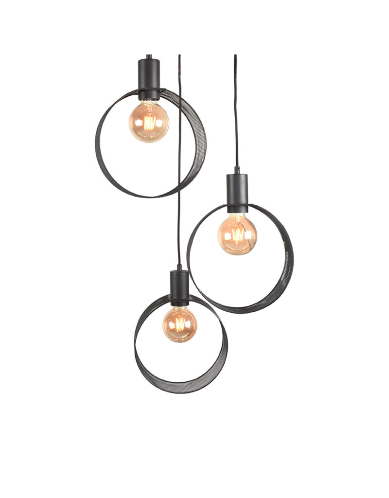 LABEL51 LABEL51 Hanglamp Ronda - Zwart - Metaal - 3-Lichts