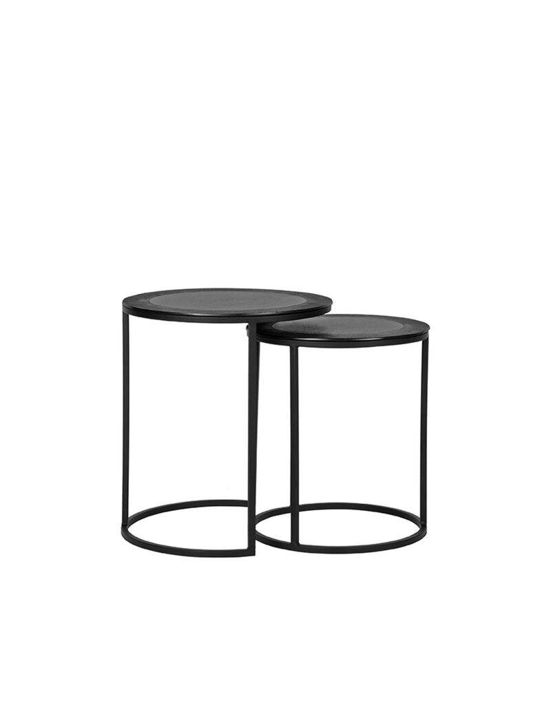 LABEL51 LABEL51 Salontafel Set Pair - Zwart - Metaal - 40 cm
