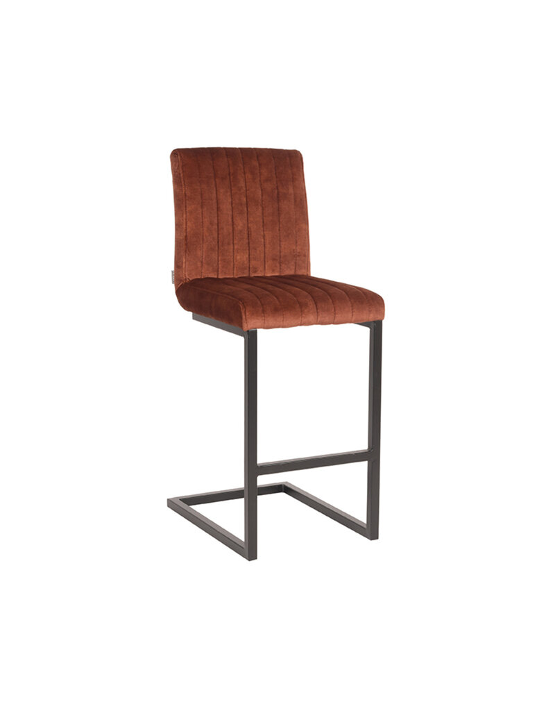LABEL51 LABEL51 Barkruk Milo - Rust - Velours - Zithoogte 65