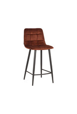 LABEL51 LABEL51 Barkruk Jelt - Rust - Velours - Zithoogte 65