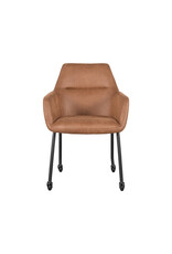 LABEL51 LABEL51 Eetkamerstoel Lenny - Cognac - Microfiber