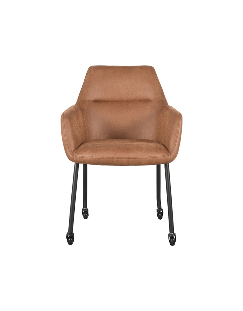 LABEL51 LABEL51 Eetkamerstoel Lenny - Cognac - Microfiber