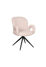 LABEL51 LABEL51 Eetkamerstoel Neo - Naturel - Boucle - Zwart Onderstel