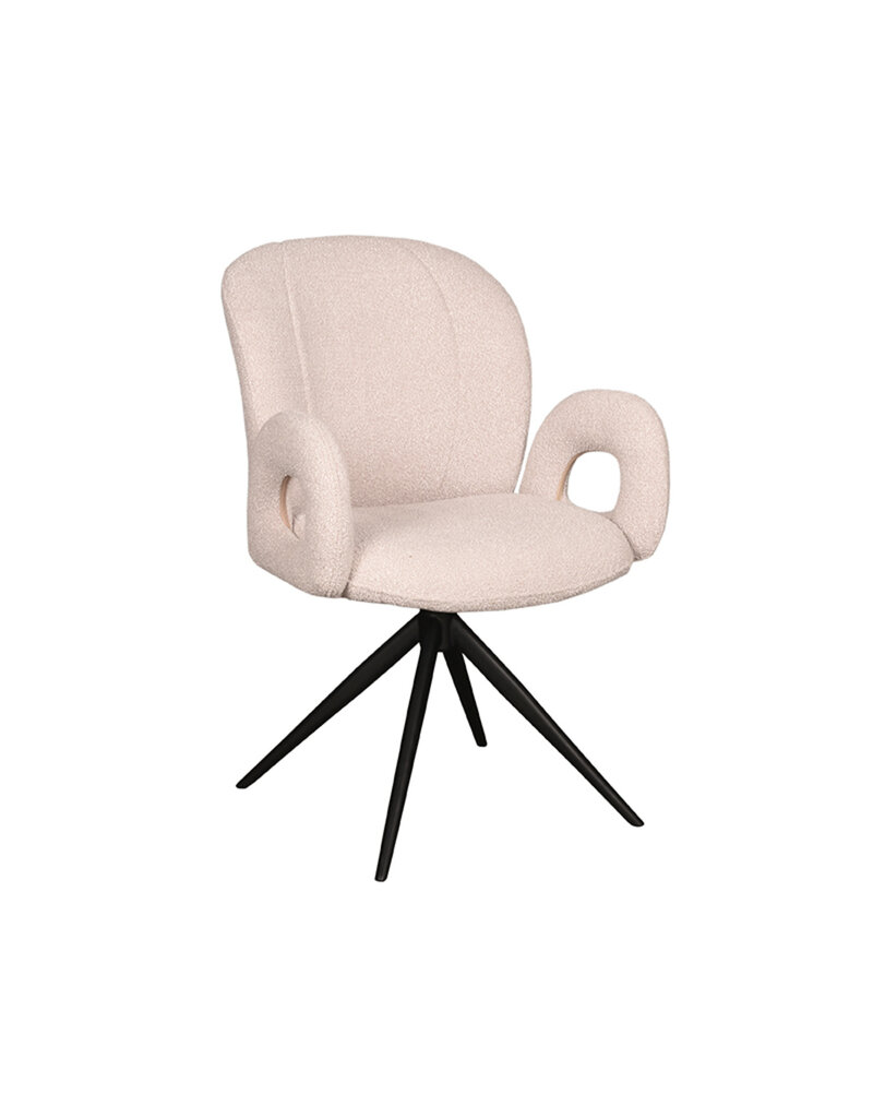 LABEL51 LABEL51 Eetkamerstoel Neo - Naturel - Boucle - Zwart Onderstel