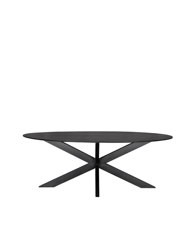 LABEL51 LABEL51 Eetkamertafel Zion - Zwart - Mangohout - Ovaal - 210x100 cm