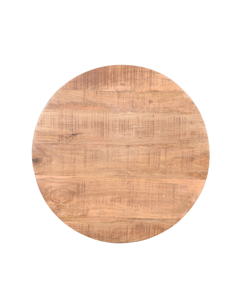 LABEL51 LABEL51 Eetkamertafel Tafelblad Sloppy Edge - Rough - Mangohout - Rond - 70 cm
