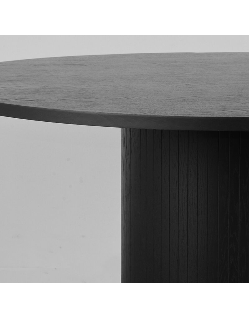 LABEL51 LABEL51 Eetkamertafel Oliva - Zwart - Eiken - 130 cm - Rond