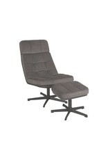LABEL51 LABEL51 Fauteuil Alvar - Antraciet - Cosmo - Incl. Hocker