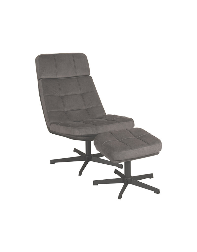 LABEL51 LABEL51 Fauteuil Alvar - Antraciet - Cosmo - Incl. Hocker