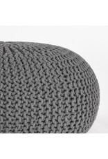 LABEL51 LABEL51 Poef Knitted - Donkergrijs - Katoen - L