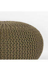 LABEL51 LABEL51 Poef Knitted - Army green - Katoen - L