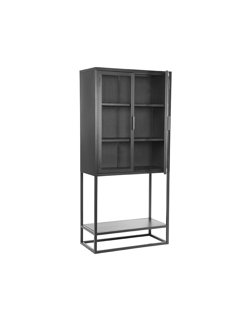 LABEL51 LABEL51 Vitrinekast Level - Zwart - Metaal - 70x35x150 cm