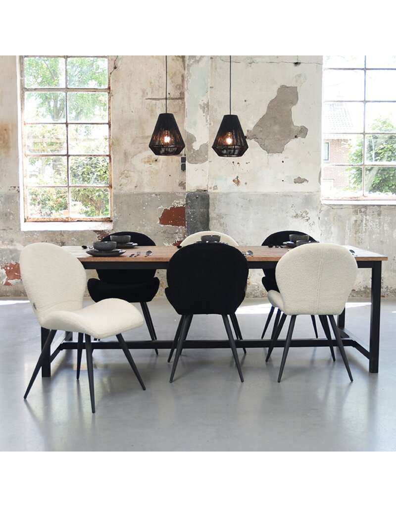 Damn LABEL51 Eetkamerstoel Sam - Wit - Boucle - Copy - Copy