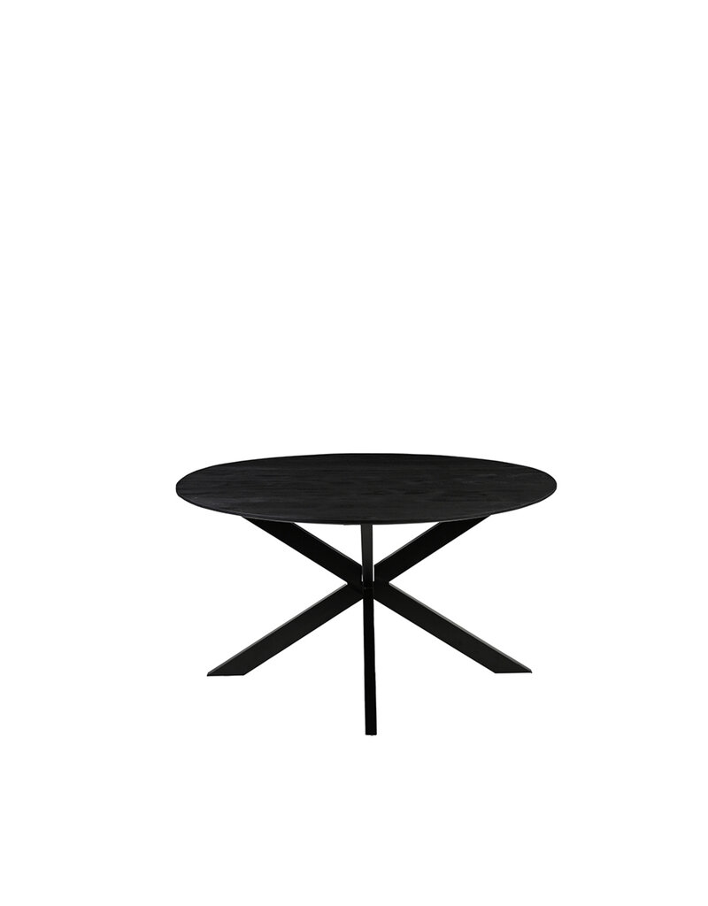 LABEL51 LABEL51 Eetkamertafel Otis - Zwart - Mangohout - 130 cm - Rond