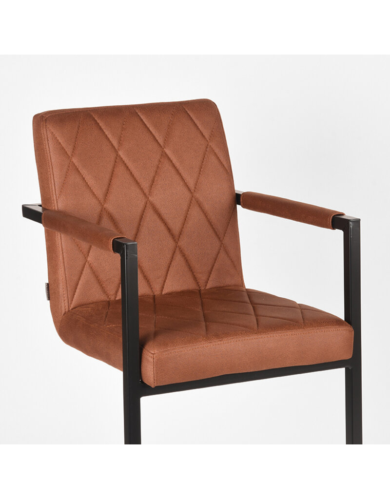 LABEL51 LABEL51 Barkruk Denmark - Cognac - Microfiber - Zithoogte 65