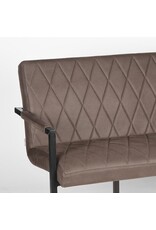 LABEL51 LABEL51 Eetkamerbank Denmark - Antraciet - Microfiber - 155 cm