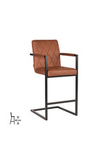 LABEL51 LABEL51 Barkruk Denmark - Cognac - Microfiber - Zithoogte 65