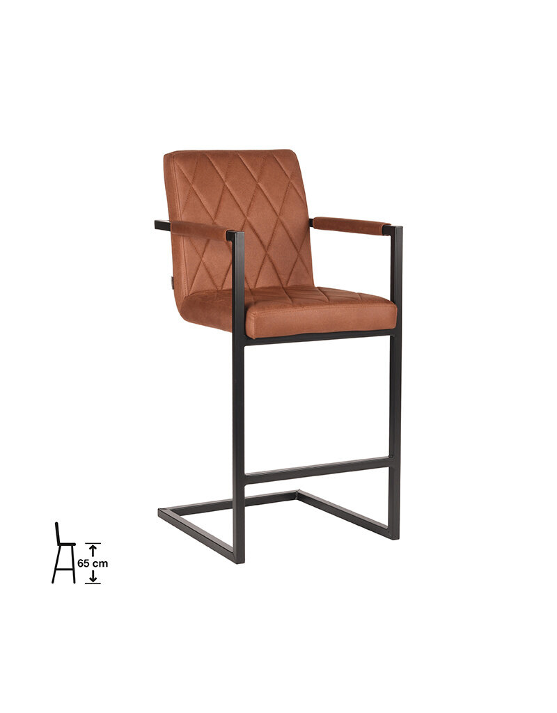 LABEL51 LABEL51 Barkruk Denmark - Cognac - Microfiber - Zithoogte 65