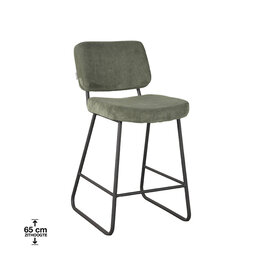 LABEL51 LABEL51 Barkruk Noah - Antraciet - Microfiber - Zithoogte 65