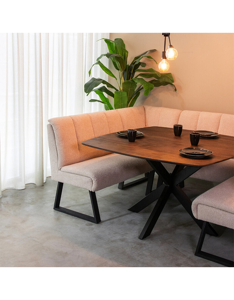 LABEL51 Eetkamertafel Blake - Espresso - Mangohout - 130x130 cm