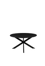 LABEL51 Eetkamertafel Otis - Zwart - Mangohout - 140 cm - Rond