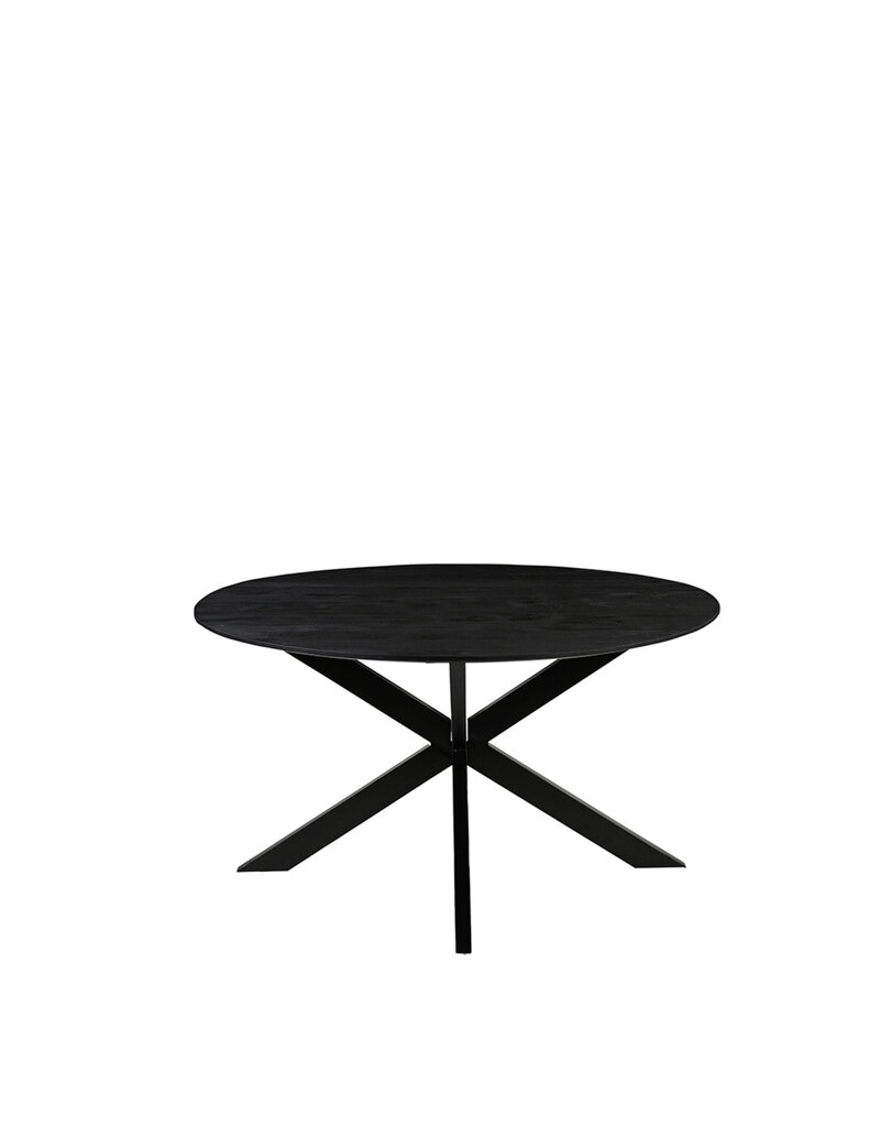 LABEL51 Eetkamertafel Otis - Zwart - Mangohout - 140 cm - Rond