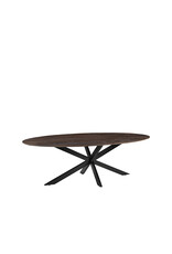 LABEL51 Eetkamertafel James - Espresso - Mangohout - 210 cm - Ovaal