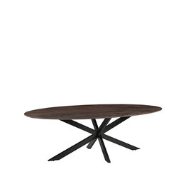 LABEL51 Eetkamertafel James - Espresso - Mangohout - 210 cm - Ovaal