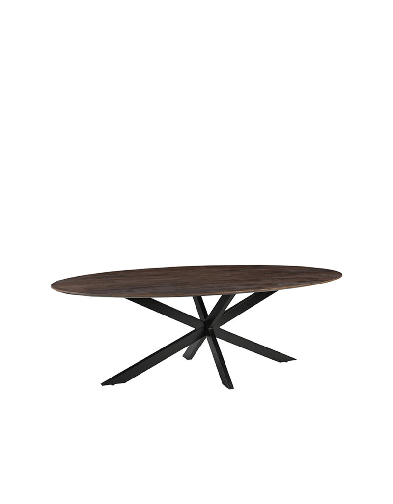 LABEL51 Eetkamertafel James - Espresso - Mangohout - 210 cm - Ovaal