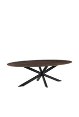 LABEL51 Eetkamertafel James - Espresso - Mangohout - 240 cm - Ovaal