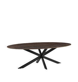 LABEL51 Eetkamertafel James - Espresso - Mangohout - 240 cm - Ovaal