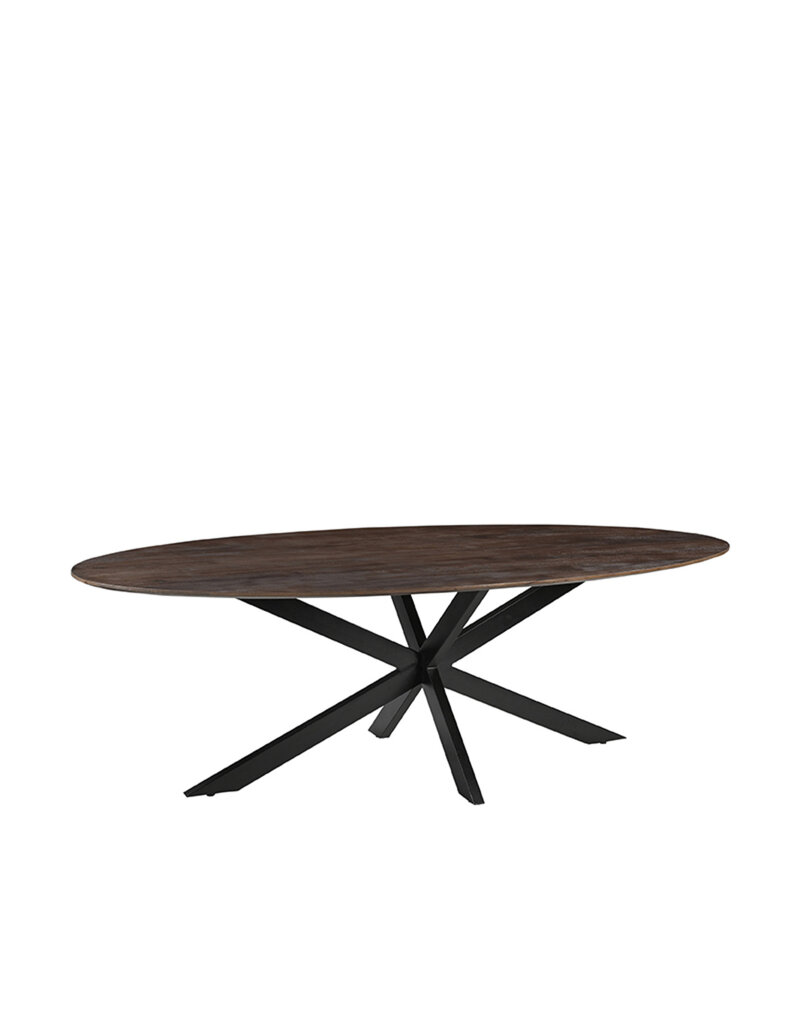LABEL51 Eetkamertafel James - Espresso - Mangohout - 240 cm - Ovaal