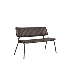 LABEL51 Eetkamerbank Gusto - Donkerbruin - PU-Leder - 120 cm