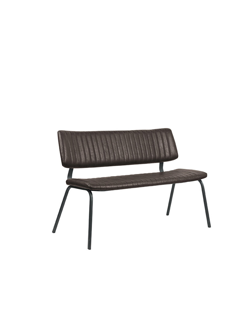 LABEL51 Eetkamerbank Gusto - Donkerbruin - PU-Leder - 120 cm