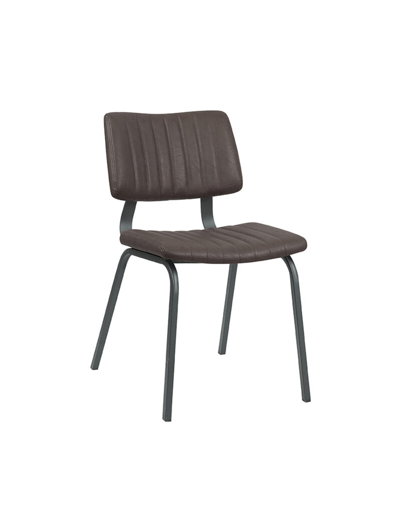 LABEL51 Eetkamerstoel Gusto - Donkerbruin - PU-Leder
