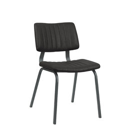 LABEL51 Eetkamerstoel Gusto - Zwart - PU-Leder