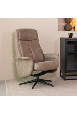 LABEL51 Fauteuil Bergen - Taupe - Micro Suede - Excl. Hocker