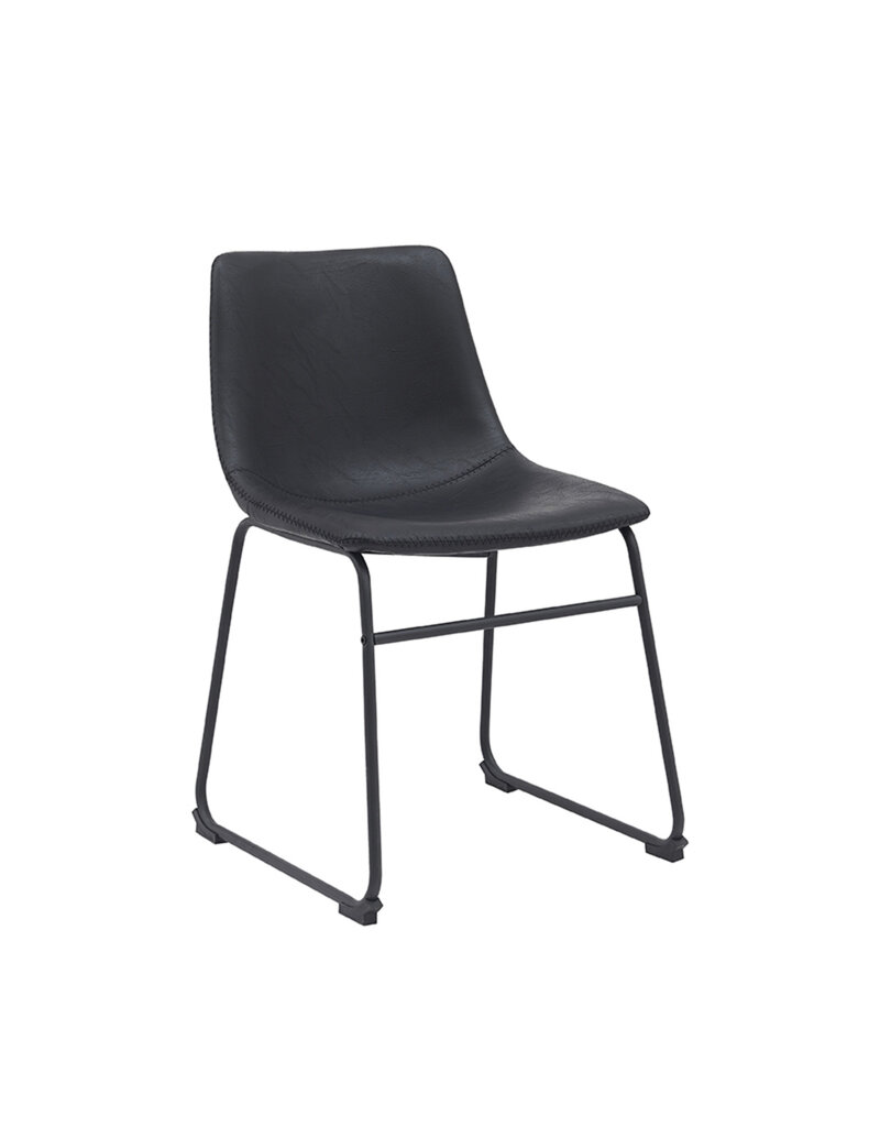 LABEL51 Eetkamerstoel Risto - Zwart - PU-Leder